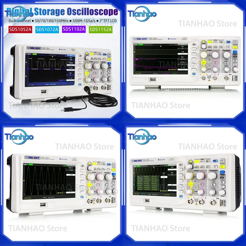 Digital Storage Oscilloscope 100Mhz - Osiloskop Penyimpanan Digital untuk SIGLENT SDS1052A