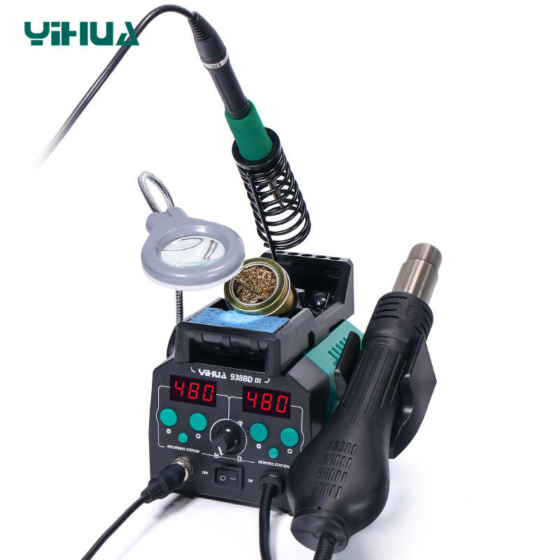 YIHUA 938BD-III 775W 2 in 1 St - Hot Air Rework Station T12 ulasan dan harga