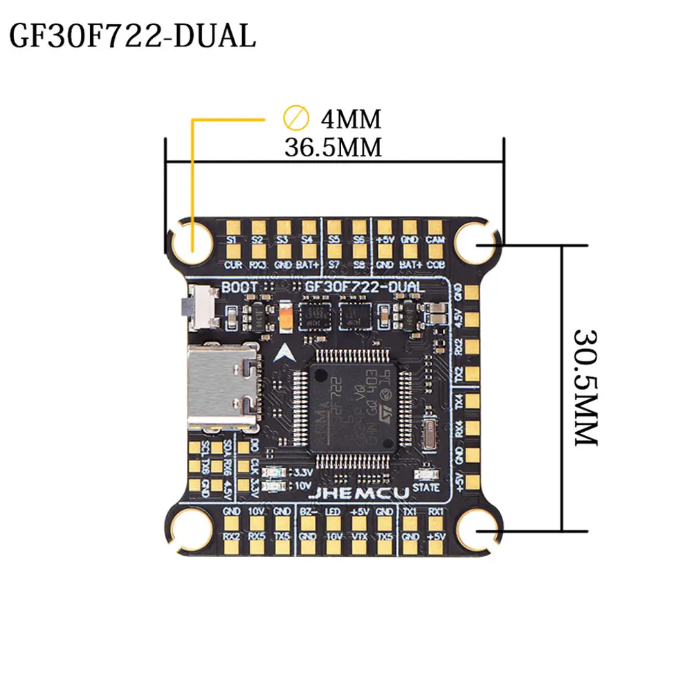 Jhemcu F7 Stack F722 Pengendal - Fpv Flight Controller F7 Stack 60A ulasan dan harga