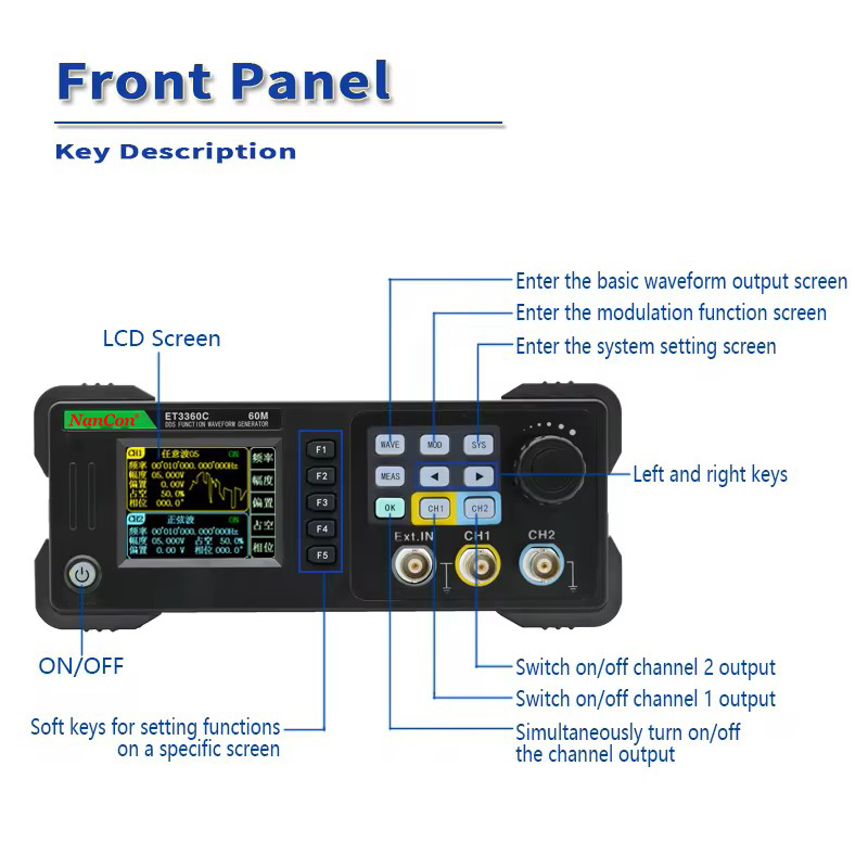 ET3320C ET3340C ET3360C Genera - Function Arbitrary Waveform Generator ulasan dan harga