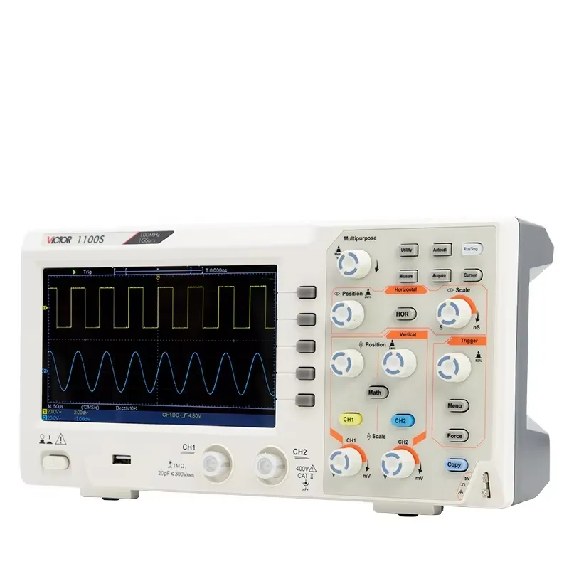 Osiloskop VICTOR 1100S 100 MHz - Digital Storage Oscilloscope 100Mhz ulasan dan harga