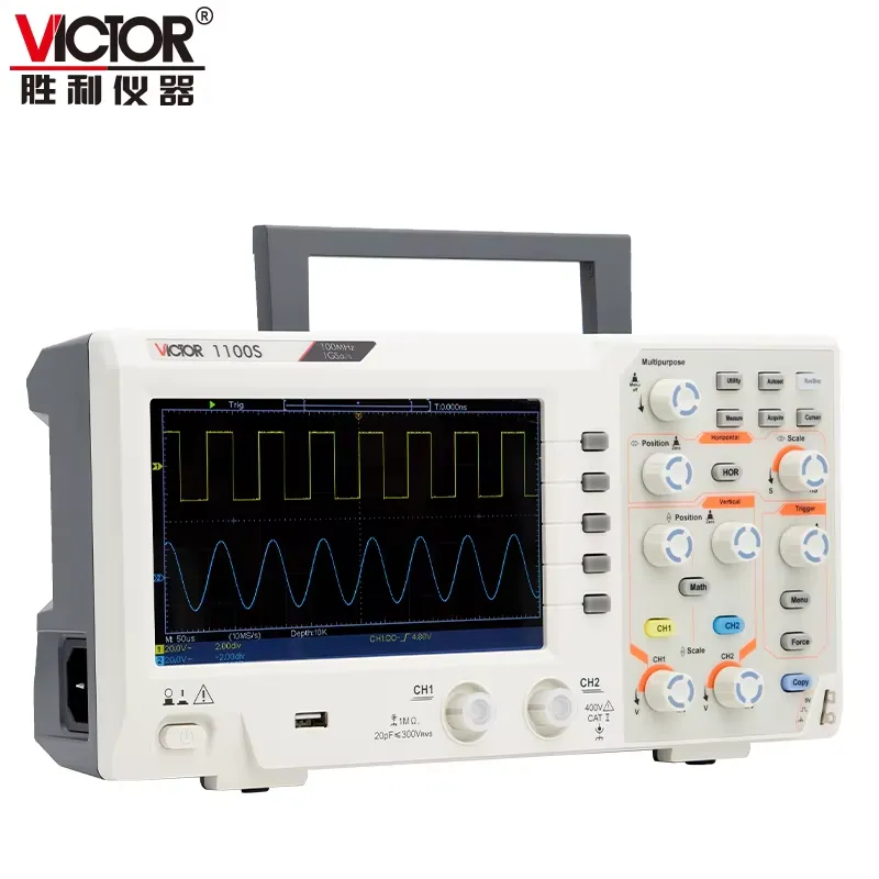 Osiloskop VICTOR 1100S 100 MHz - Digital Storage Oscilloscope 100Mhz ulasan dan harga