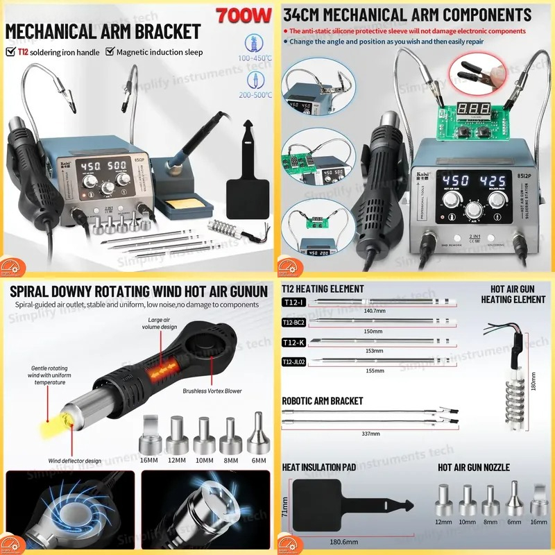 Stasiun Solder 8512P 700W 2 in - Hot Air Rework Station T12 ulasan dan harga