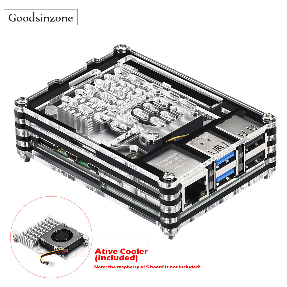 Casing akrilik dengan kipas pe - Raspberry Pi 5 8Gb Kit ulasan dan harga